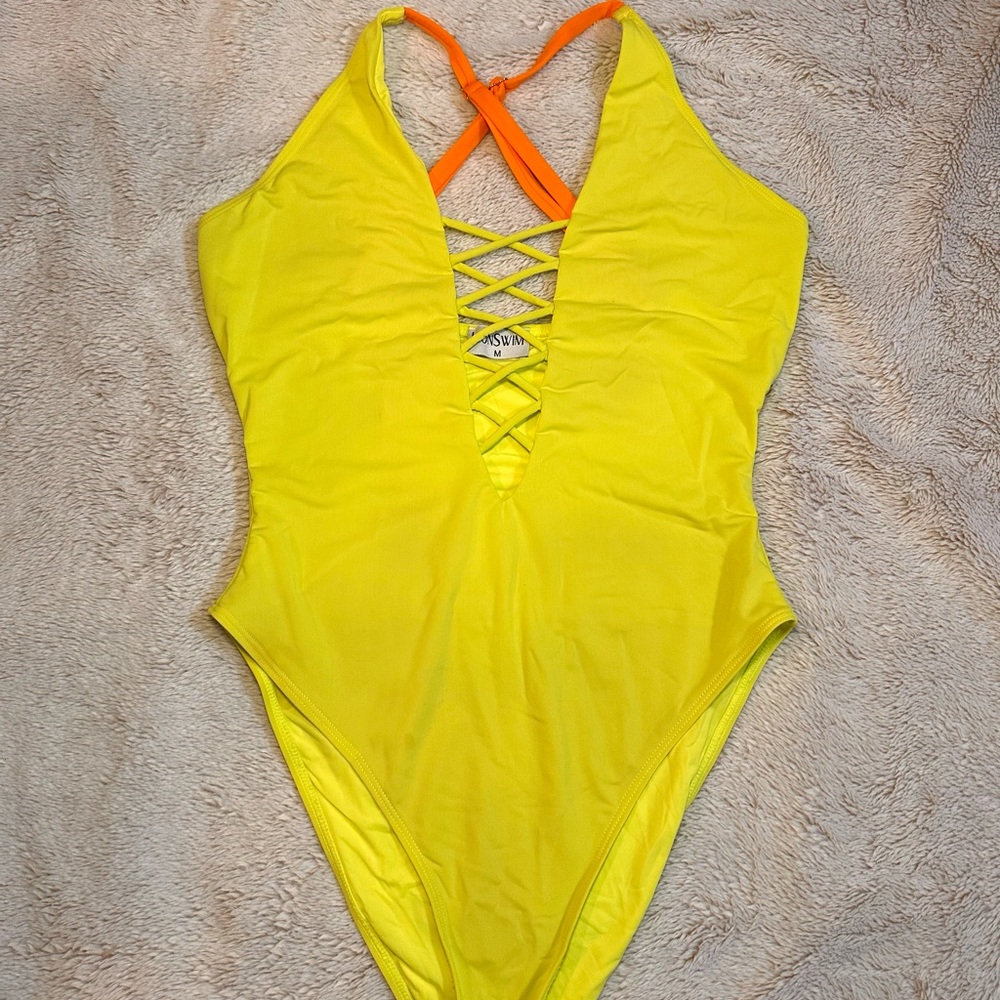 Vibrant Yellow One-Piece Swimsuit